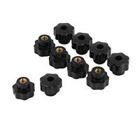 LICAEVEY Poignée de Bouton, 10 Pièces Rondes Universelles en Plastique M6x25, Bouton de Machine-outil Noir à Poignée Confortable pour Tracteur et équipement
