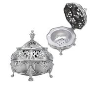 LICAEVEY Porte-brûleur D'encens pour Bâtons de Cônes en Résine avec Couvercle, Support sculpté en Alliage de Zinc pour la Décoration de la Maison, Méditation, Yoga, Ambiance Relaxante (Couleur