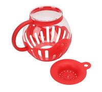 LICAEVEY Pot de Pop-corn en Verre pour Micro-ondes, 2,13 L, Facile à Partager, Recettes de Collations Saines pour les Soirées Cinéma, Poignée de Pop-corn à la Maison (rouge)