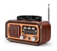LICAEVEY Radio Am FM Rétro, Batterie Rechargeable 1200 MAh, Bande SW | Streaming Bluetooth 5.0, Finition ABS Imitation Bois, Lecture USB, Prise en Charge de la Carte Mémoire 32 Go, Utilisation