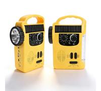 LICAEVEY Radio d'urgence à Manivelle avec énergie Solaire, Radio Météo AM FM Portable, Lanterne de Lampe de Poche Intégrée et Chargeur USB pour Kit de Survie en Camping en Plein Air