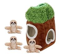 LICAEVEY Sloth Squeaky Plush Puzzle Toy Hide and S ame for Dogs | Entraînement cérébral interactif, 3 copains paresseux en peluche, activité intérieure, enrichissement difficile pour chien