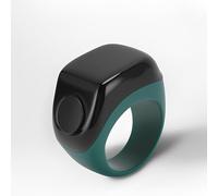 LICAEVEY Smart Digital Tasbih Counter Ring - Tracker de Prière usé avec Les Doigts avec des Alertes de Vibration au 33/66/99/100, Charge Magnétique, Tailles Interchangeables (18/20 / 22 (Green)