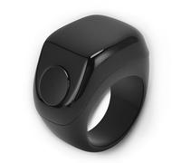LICAEVEY Smart Digital Tasbih Counter Ring - Tracker de Prière usé avec Les Doigts avec des Alertes de Vibration au 33/66/99/100, Charge Magnétique, Tailles Interchangeables (18/20 / 22 (Black)