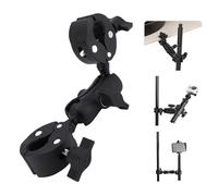 LICAEVEY Support de Caméra Double Super Contre-Pince avec Bras Articulation de Tête de Balle à 360 °, Support de Porte-Parapluie pour Barre Transversale, Flashs LED, Trépieds, Support de