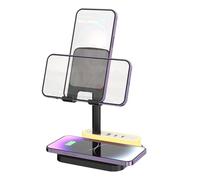 LICAEVEY Support de Chargeur sans Fil, Station de Charge sans Fil Rapide 15 W avec Veilleuse 1 Ports USB 2 Types C, pour la Maison, la Chambre à Coucher, Le Bureau, Les Voyages