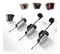 LICAEVEY Système de Microphone Accordéon sans Fil Double UHF, Micro à 360°, Longue Portée de 30 M, Autonomie de 6 Heures, Micro D'instrument Professionnel pour Scène en Direct, Concert,