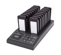 LICAEVEY Système de Téléavertisseur de Restaurant, Ensemble de 18 Téléavertisseurs avec Vibration Sonore et Lumières Clignotantes, Système D'appel sans Fil pour Les Aires de Restauration, (Prise UE)