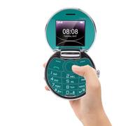LICAEVEY Téléphone Portable à Clapet pour Seniors et Enfants, Design Montre de Poche Vintage avec Deux écrans de 1,77 Pouce, Gros Boutons, Double SIM, 2G GSM, Batterie 1200 MAh (Green)