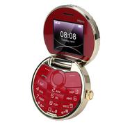 LICAEVEY Téléphone Portable à Clapet pour Seniors et Enfants, Design Montre de Poche Vintage avec Deux écrans de 1,77 Pouce, Gros Boutons, Double SIM, 2G GSM, Batterie 1200 MAh (Rouge)