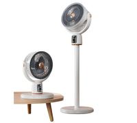 LICAEVEY Ventilateur sur Pied Oscillant pour Bureau, Dortoir de Chambre à Coucher, Lames en Forme D'aile de Moteur Robuste, Oscillation 3D à 12 Vitesses, avec Batterie Rechargeable de