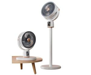 LICAEVEY Ventilateur sur Pied Oscillant pour Bureau, Dortoir de Chambre à Coucher, Lames en Forme D'aile de Moteur Robuste, Oscillation 3D à 12 Vitesses, avec Batterie Rechargeable de