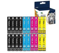 Licai 502 XL Compatible avec Epson 502 502XL Cartouches d'encre Multipack (20 Paquets), pour Expression Home XP-5100 XP-5105 XP-5150 XP-5155, Workforce WF-2860 WF-2865 WF-2880 WF-2885 DWF