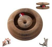 Licca Curling Toy for Cats, Magic Organ Cat Scratch Board Foldable Cat Accordion, Flexible Cat Scratcher, Cardboard Scratchers for Indoor Cats with Interactive Bell Ball (1pcs)