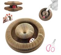 Licca Curling Toy for Cats,marlenes Pet Shop,petsboro Magic Organ Cat Scratch Board,for Home,for Cat and Pet (Brown x1)