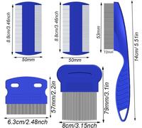 Lice Comb,5 Pcs Stainless Steel Anti-Lice Comb,Double Sided Fine Lice Combs,Lice Removal Combs