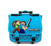 Licence Minecraft - Cartable à roulettes 38cm Bleu-Ciel 160117