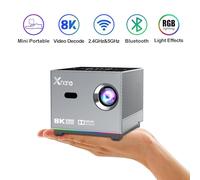 [Licence Netflix et mise au point électrique AI] Projecteur XNANO 4K avec WiFi6 et Bluetooth 5.0, projecteur de cinéma maison Full HD 1080p, avec assistant vocal intelligent, projecteur 4D/4P