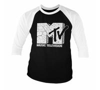 Licence Officielle MTV Craquage Logo Baseball 3/4 Manche T-SHIRT S-XXL Tailles