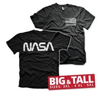 Licence Officielle NASA Noir Drapeau Gros & Grand 3XL, 4XL, 5XL Homme T-Shirt