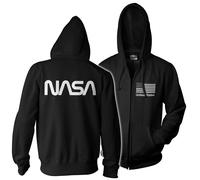 Licence Officielle NASA Noir Drapeau Gros & Grand 3XL, 4XL, 5XL Zippé Capuche