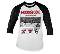 Licence Officielle Woodstock - 3 Jour Ticket Baseball T-Shirt