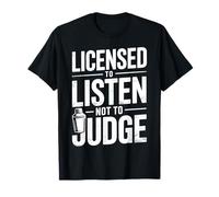 Licence pour écouter Not Judge Bartender Distressed T-Shirt