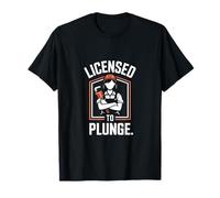 Licence pour Plonger drôle Plombier Humour Salle de Bain T-Shirt