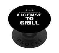 Licence to Grill Fun Backyard Cooking Chef Style Design PopSockets PopGrip Adhésif