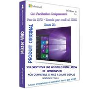 Licence Win10 Pro 32-64 Bits envoie par mail sms Clé uniquement pas de CD seulement pour une nouvelle installation de Win10