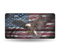 License Plate American Flag Decorative Car Front,Metal Car Plate,License Plate,Vanity Tag,Aluminum Noverlty License Plate for Men/Women/Boy/Girls Car 6×12 inch