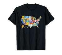 License Plate American Flag US Map Art American Map Shirt T-Shirt