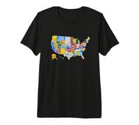 License Plate American Flag US Map Art American Map Shirt T-Shirt Haut de Gamme