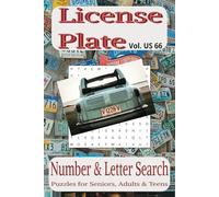 License Plate Number & Letter Search Book Vol. US 66: Number & Letter Searches with Easy to Read License Plate Numbers and Letters | 6 x 9 inches, 110 ... Gifts for Vacations, Holidays and Free Times