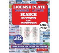 License Plate Search Book - An adventure across all 50 states and 5 territories: Large Print Puzzle book for Adults, Seniors and Teens