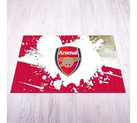 Licensed Décor Arsenal FC Tapis - Grand Format (185 cm (l) x 100 cm (H) - Blason Complet sur éclaboussures de Couleur éclaircissante