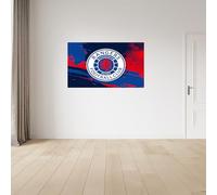 Licensed Décor Autocollants muraux en vinyle Rangers Football Club - Taille M (100 cm (l) x 60 cm (H) - Blason en couleur sur fond texturé, bleu