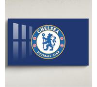 Licensed Décor Chelsea FC Décoration murale en acrylique Grand format 130 cm (l) x 80 cm (H) - Blason complet sur secondaire bleu foncé