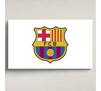 Licensed Décor Décoration murale en acrylique FC Barcelone - Grand modèle - 130 cm (l) x 80 cm (H) - Blason en couleur blanc