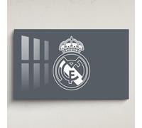 Licensed Décor Décoration murale en acrylique Real Madrid Petit modèle 65 x 40 cm - Crête blanche sur gris froid
