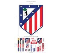 Licensed Décor Licence Decor Autocollant mural en vinyle Atlético de Madrid - Club Crest - Lot d'autocollants - 50 x 30 cm, Mixte