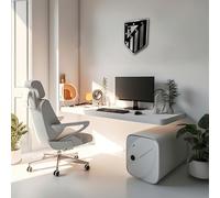 Licensed Decor Plaque Atlético de Madrid sous licence officielle (39,6 x 50 cm) Composite d'aluminium brossé de 3 mm