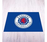 Licensed Décor Rangers Football Club - Petit Tapis de Sol en Vinyle 70 cm (l) x 100 cm (H) - Blason en Couleur sur la Marque Bleu