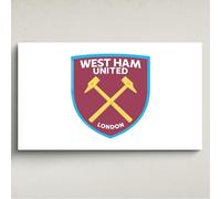 Licensed Décor West Ham United FC Décoration murale en acrylique Motif blason blanc Grand format 130 x 80 cm