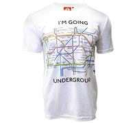 Licensed TFL&Trade;104Kw Kids Unisex London Undergound&Trade; Map Print T Shirt White 1-2