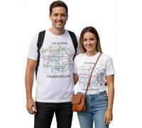 Licensed TFL104W Unisex London Undergound Tube Map T Shirt White 2XL