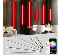 Lichaser RVB Noire Encastré LED pour Panneau Acoustique Bois, 6 Noire Panneau LED WiFi Compatible avec Alexa et Smart APP, Bande Autocollantes pour Panneau Panneaux Acoustiques (2*32+2*40+2*60 cm)
