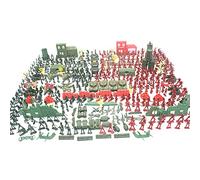 LICHENGTAI 330 pièces Figures Action Army Ensemble, Coffret Set de Jeu Militaire avec Soldats, Tanks, Avions, Drapeaux, Soldat Figurines Set Modèle Garçons Plastique Mission Armée Militaire Jouets