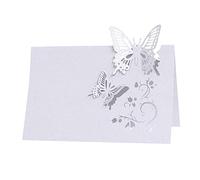 LICHENGTAI 50Papillons 3D Carte Marque Place Forme de Papillon Ajouré Décor de Table Cartons de Placement Marque Place Papier Carte de Table Mariage Porte Nom Table Pliables pour Mariage Anniversaire