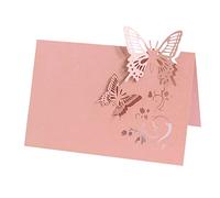 LICHENGTAI 50Papillons 3D Carte Marque Place Forme de Papillon Ajouré Décor de Table Cartons de Placement Marque Place Papier Carte de Table Mariage Porte Nom Table Pliables pour Mariage Anniversaire